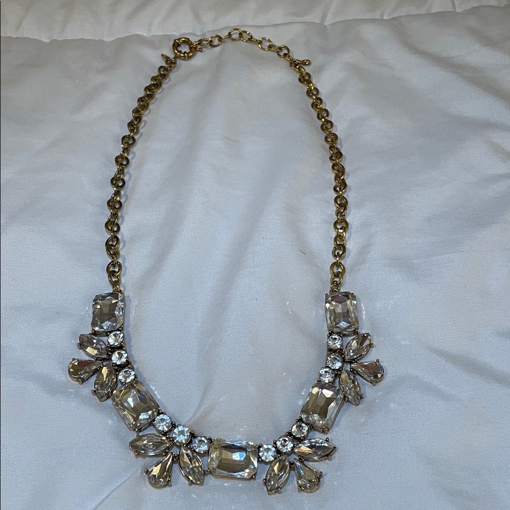 J. Crew Gold and Crystal Necklace with Crystal Accents - Picture 3 of 4